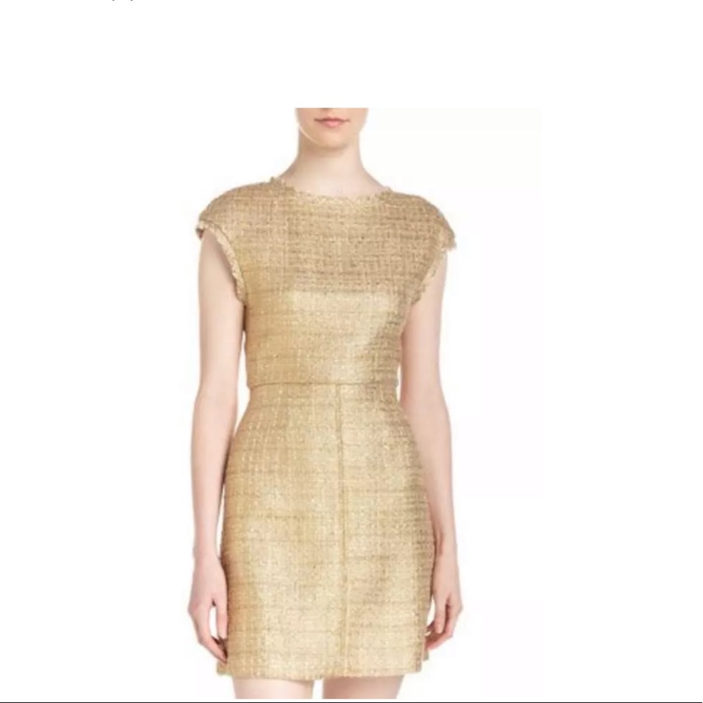 Alice and Olivia gold dress